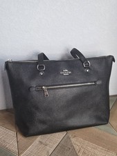 Coach Large Gallery Tote Crossgrain Black / Silver Leather Shoulder bag