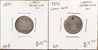 United States Liberty Seated Dime 10C Lot: 1854 & 1856 (Small Date)