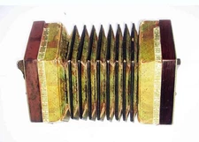 20 Button Antique 19th Century CONCERTINA - Unmarked - For Restoration /Parts