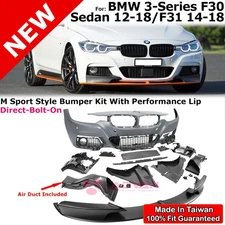 Performance Style Front Lip Bumper PDC M Sport For 12-18 BMW 3 Series F31 F30