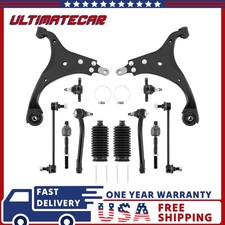 12Pcs Front Lower Control Arm Tie Rod End Sway Bar For 2007-2012 Hyundai Elantra