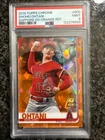 2019 TOPPS CHROME SAPPHIRE 600 SHOHEI OHTANI SAPPHIRE ORANGE REFRACTOR /25 PSA 9