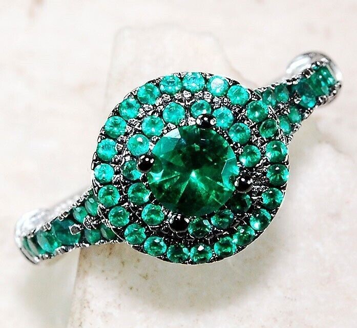 2CT Heat Treated Green Tourmaline 925 Sterling Silver Ring Jewelry Sz 8 MP8