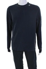 Spiritual Gangster Mens Cotton Long Sleeve Round Neck Casual Sweater Navy Size M