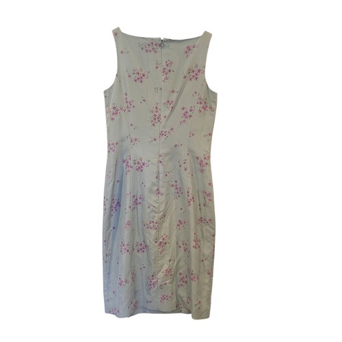 NEW Vtg 90's Y2K Ann Taylor Silk Blend Blue Floral Sleeveless Shift Dress Sz 4 - Picture 4 of 8