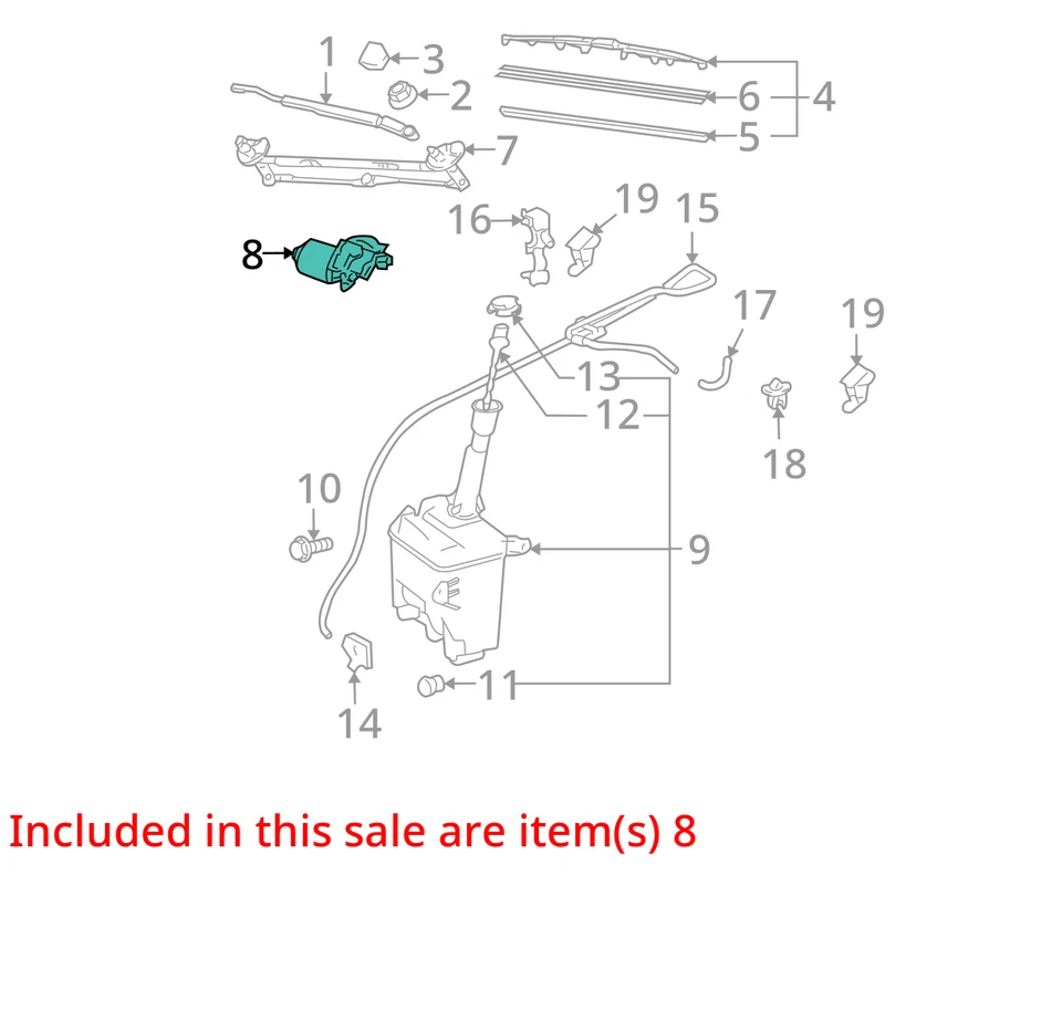 Motor limpiaparabrisas delantero Scion TC 2008 fabricante de equipos originales 140 k millas - LKQ433611075 Foto 4 de 4