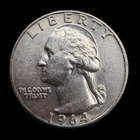 1964 Washington Quarter 90% Silver $0.25 FV Circulated Pre-1965 US Coin - 21-07