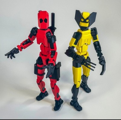 Deadpool & Wolverine Dummy 13 Posable Articulated 3D Printed Action Figures