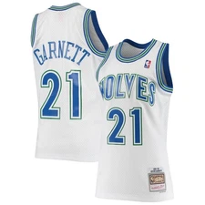 Men's Mitchell & Ness Kevin Garnett White Minnesota Timberwolves 1995/96