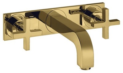 Hansgrohe 3-hole basin arm.Axor Citterio 39144990 Polished Gold Optic