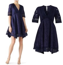 Louna Embroidered Tracy Openwork Eyelet Short Sleeve Summer Dress Size Medium