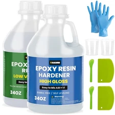 High Gloss 68oz Crystal Clear Resin Kit - Ideal for Table Tops & River Tables