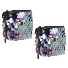 Sequin Short Skirt Women's for Dance Party Night Club Dark Green, Pack of 2 