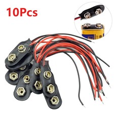 Battery Clip Snap Connector 9V Type Wired Leather Shell Holder for Arduino DIY