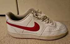 Nike Court Vision Tennis Shoe Women’s Size 10 Low White University Red No Insole