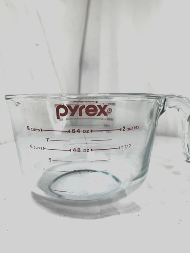 Vtg PYREX Measuring 8 Cup Glass 64oz Red Print Lg. 2 Qt Batter Bowl USA READ FSh