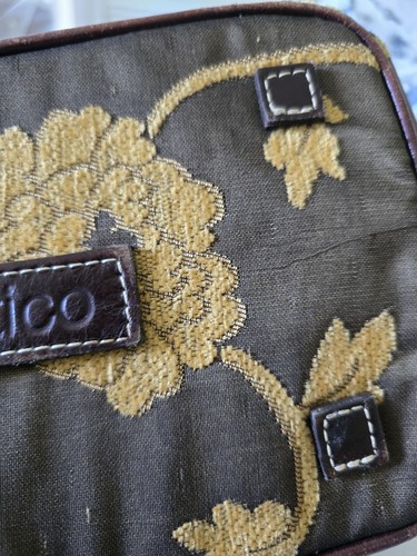 Latico Handbag Embroidered Floral Brown Leather Trim Shoulder Purse Small Hobo - Picture 16 of 17