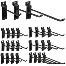 Ferraycle 24pcs Slatwall Hooks Assortment Kit 4/6/8 Inch Heavy Duty Black 