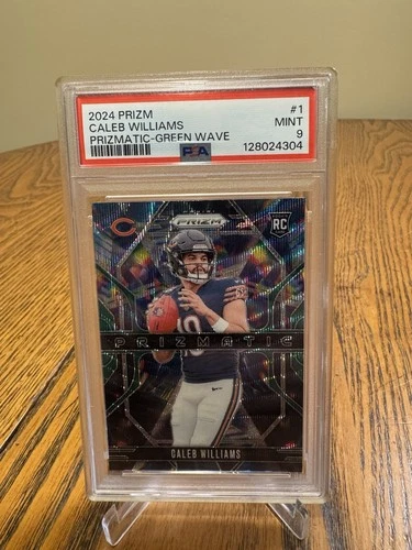 caleb williams prizmatic green wave PSA 9