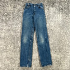 VTG Levis 501 Jeans Boys Actual 22 X 31 Blue Straight Button Fly Made In USA 80s