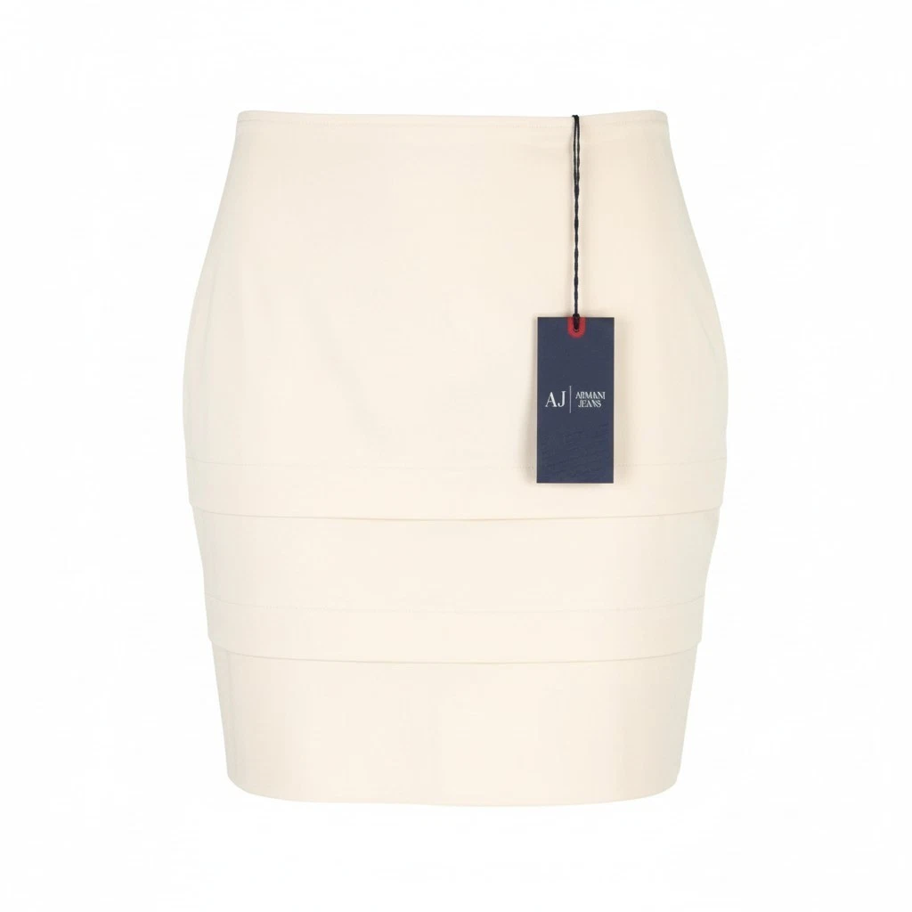 Jupe Vintage Années 70 - Taille 36 - Beige, Forme évasée à Plis - Coton - Fabriqué En France - Occasion Très Bon état