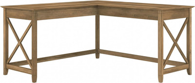 Bush Furniture Key West 60'' L-Shaped Desk in Reclaimed Pine for Home Office