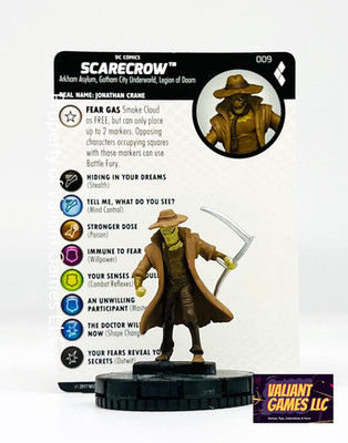 DC Heroclix Scarecrow #009 w/ Card Harley Quinn & The Gotham Girls