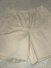 L.L. Bean Womens Bayside Wrinkle Free Twill Shorts Heritage Stone Size 24
