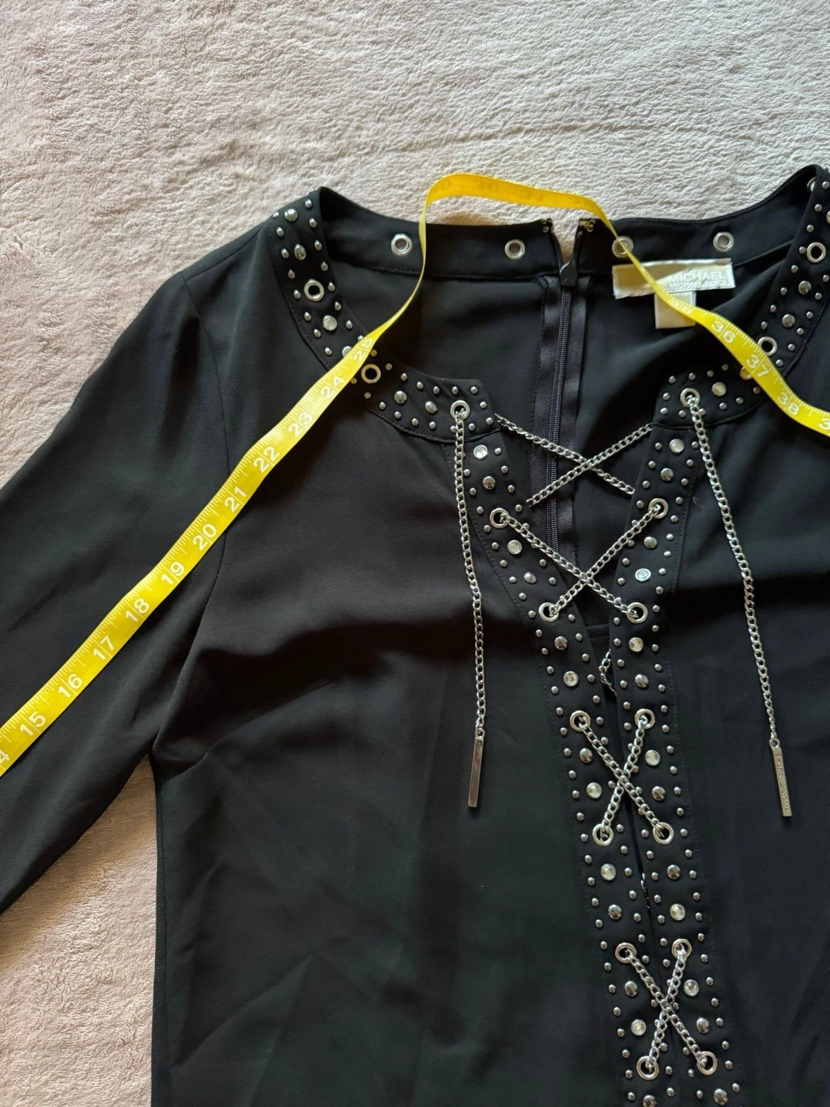 Maglione donna Michael Kors abito nero con catena taglia M