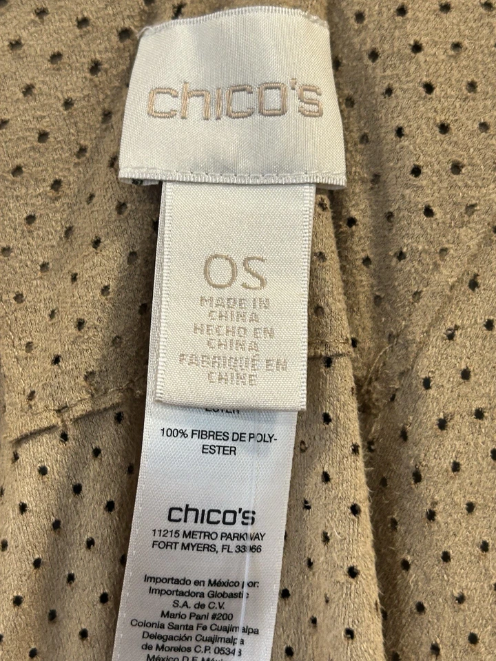 Nuevo con etiquetas Poncho Chico's Peyton Perforado Ruana Flecos en Tostado/Árabe Camello Talla Única Foto 4 de 4