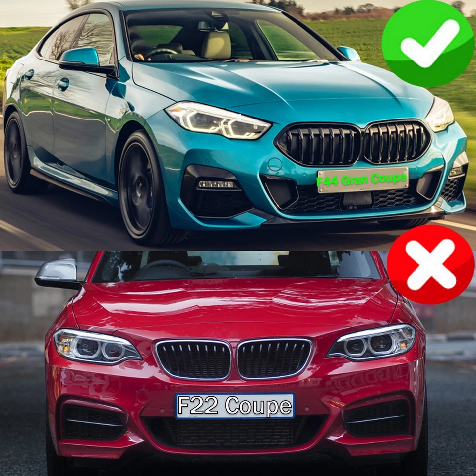 For BMW 2-Series F44 M235i Gran Coupe 2020-2023 Front Kidney Grille Gloss Black Foto 3 de 4