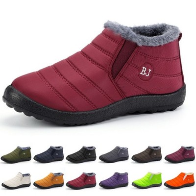 Winterstiefel Herren Damen Warme Gefütterte Kurze Stiefel Bequeme  Schneestiefel