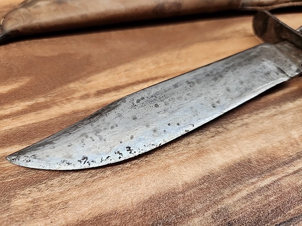 Vintage Schrade Walden Nueva York EE. UU. Cuchillo Bowie Hunter + funda Foto 2 de 4