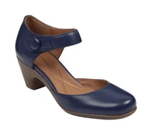 Easy Spirit Women's Clarice Mary Jane Block Heel Pumps Dark Blue Leather Size 6