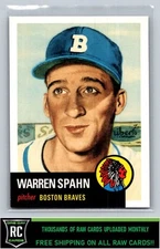 2011 Topps 60 Years of Topps Bio uses white text Warren Spahn #60YOT-61 Braves