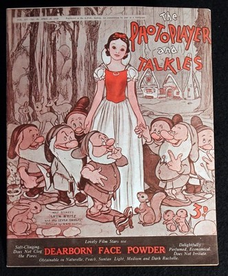 Walt Disney 1938 Snow White Magazine Cover Australia The Photoplayer and Talkies