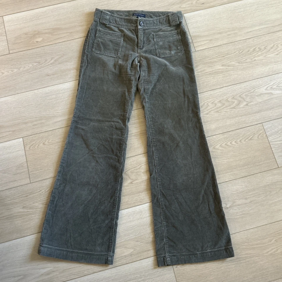 VTG Banana Republic Pants Womens Sz 0 Brown Corduroy Cord Pinwale Boot Flare Y2K - Image 2 of 4