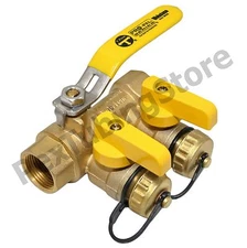 1" IPS Threaded Webstone Pro-Pal Purge & Fill Ball Valve w/ Hose Drain, #48614