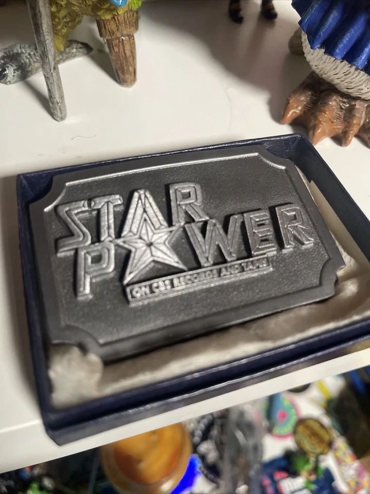 STAR POWER ON CBS RECORDS*** HEBILLA DE CINTURÓN DE PELTRE. Años 70 Foto 2 de 4