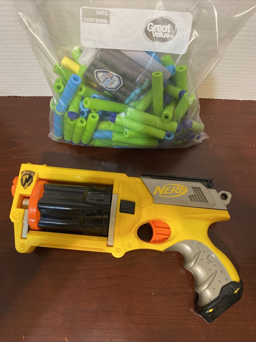 Nerf Gun Maverick REV 5 Blaster (with darts), Yellow | eBay