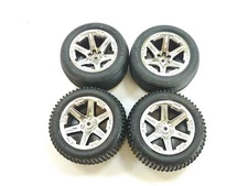 NEW 4x Traxxas Rustler 2wd BL-2S Chrome Stadium Truck Tires & Wheels 12mm Hex