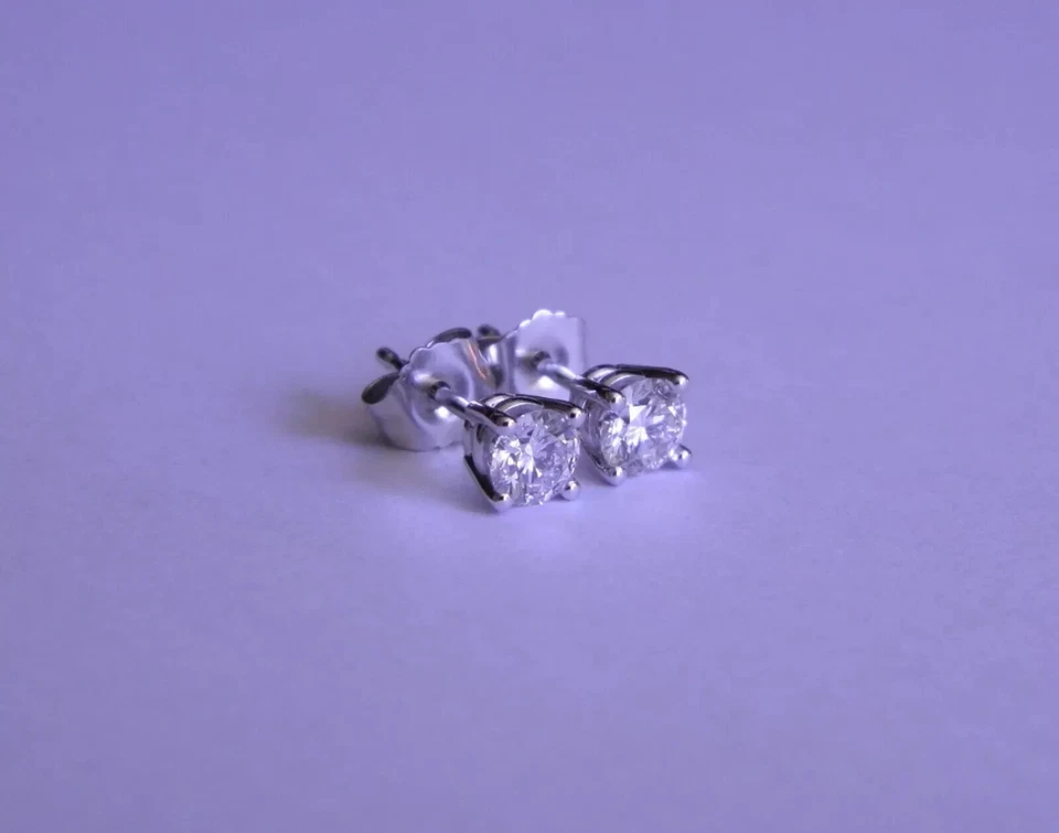 PENDIENTES DE ORO 14K CON DIAMANTES CULTIVADOS EN LABORATORIO Fire Light, 1/2 cttw QVC ¡SIN USAR! Foto 4 de 4