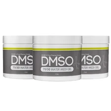 DMSO 70/30 Gel 4 oz.  Jar 3 pack with Distilled Water 99.995% Dimethyl Sulfoxide