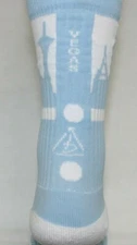 Mens Rep It City Las Vegas Light Blue White CoolMax Basketball Socks