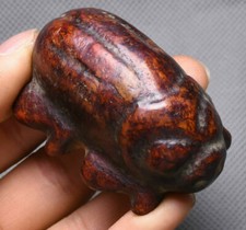 6CM China Hongshan Culture Old Jade Carving Animal Cicada Beast Amulet Pendant