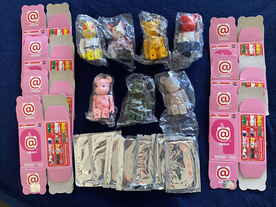 BEARBRICK 100% (Series 9) x 7 Hello Kitty/Eames/SF/Flag + 3 (Sealed Bags/Cards)