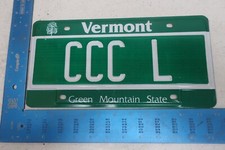 Vermont VT License Plate Tag Vanity 2019 19 Natural Sticker Initials CCC L #2