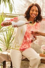 Soft Surroundings Womens 2X Tie Dye Pullover Cotton Modal Sweater