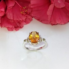 Natural Citrine Designer Ring 925 Sterling Silver Love Ring, Best Gift Ring