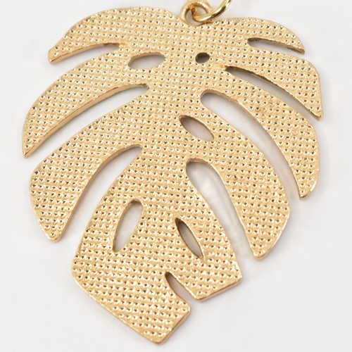 Metal Monstera Deliciosa Queso Suizo Planta Hoja Esmalte Llavero Anillo Clip - Imagen 4 de 4